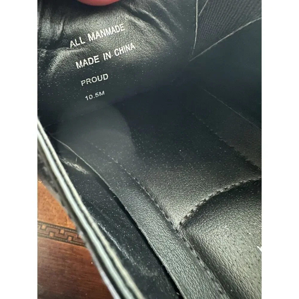 Alfani Black Faux Leather Tie Up Oxford Dress Shoes Sz 10.5 M